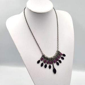 Pink & Purple Inlaid Modern Necklace